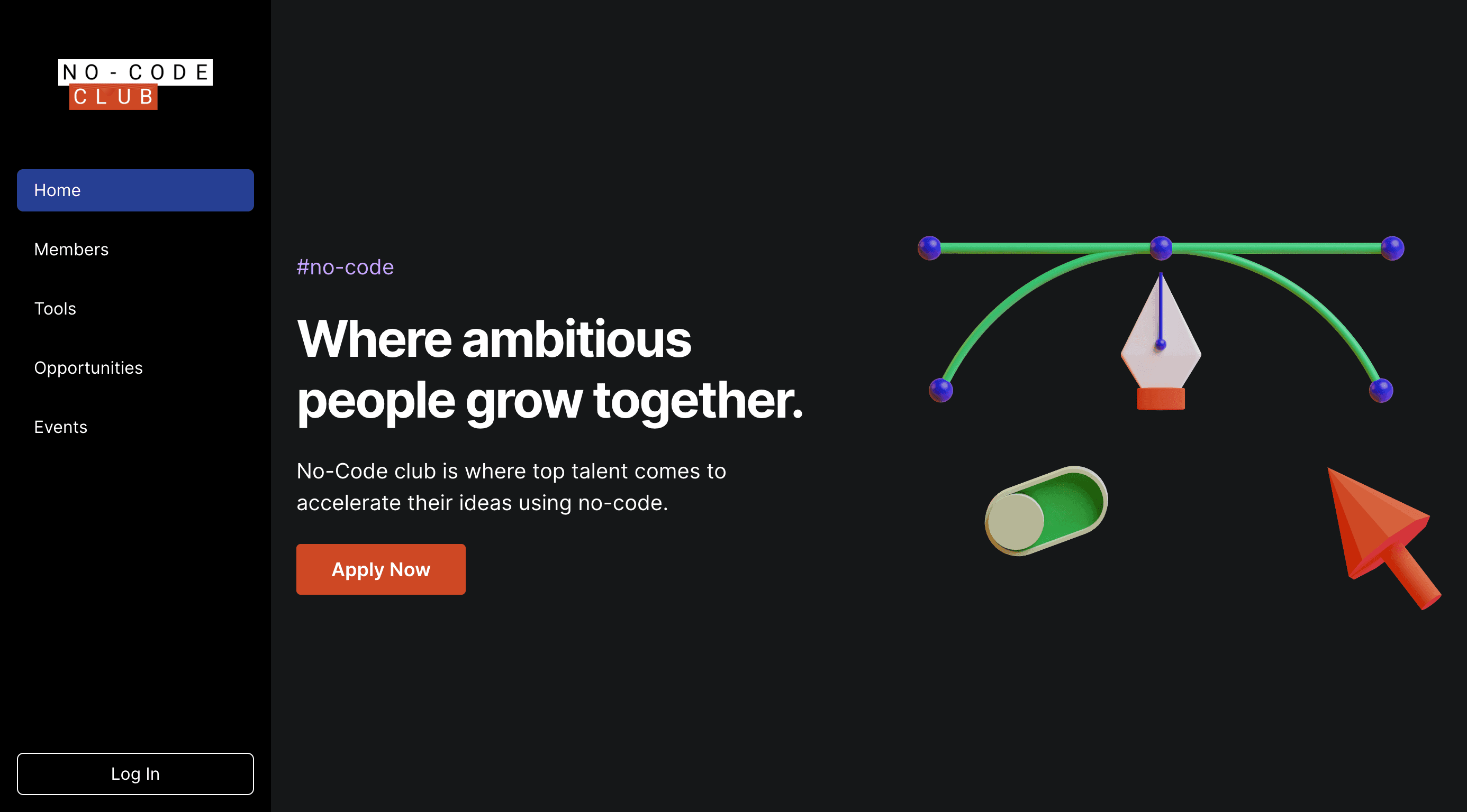 No-Code Club community portal built with EachEntry